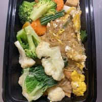 Glass noodle dish. Asked to be made vegan but they added eggs  at Kin Long Beach Kitchen in Long Beach