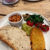Vegan breakfast, felt lacking?! Also served non vegan butter  at Cafe Notos in Rhosneigr