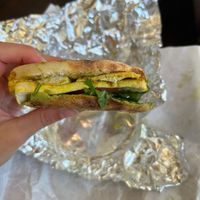 Curry tofu w/avoacdo spread (vegan breakfast)  at Nirvana Coffee Company in Barnstable