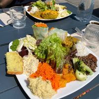 Plat du jour. One was with the summer roles and one was the tarte. Both delicious!   at Cafe Ginger in Paris