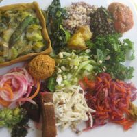 Tart and salad at Cafe Ginger in Paris