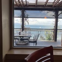 You get to watch people walking on the pier while enjoying good vegan choices.  at Keenan's at the Pier in Bellingham