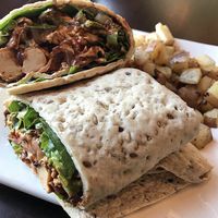 BBQ tofu wrap with roasted potatoes at EVO Kitchen in West Hollywood