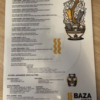 Menu, May 2022  at BAZA by Deer Bear in Torun