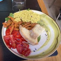 Tumeric tofu eggs at Zero - Healthy Bar & Poke in Salerno