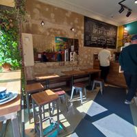 Inside of the cafe at Croissanterie in Berlin