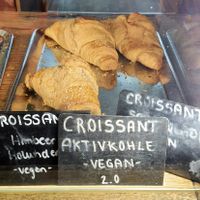 display of vegan croissants  #Veganuary at Croissanterie in Berlin