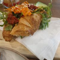 Croissant with avocado and veg at Croissanterie in Berlin