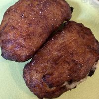 Plantain empanada with Impossible burger and vegan cheese    at La Casita Pupuseria in Silver Spring
