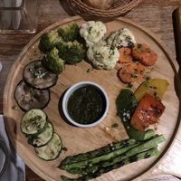 Grilled vegetable salad (listed a vegetarian because the pesto isn’t vegan, contains Parmesan, just don’t eat pesto as the rest is vegan)  at Dr Frogs in Koh Samui