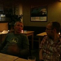 Meeting friends  at Saramago Cafe Bar in Glasgow