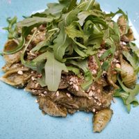 Pasta walnut pesto at Saramago Cafe Bar in Glasgow