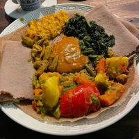 Vegan platter for one person  at Injeera in Stuttgart