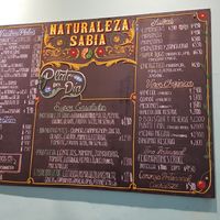Wall menu at Naturaleza Sabia in Buenos Aires