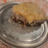 Pear cheesecake at Naturaleza Sabia in Buenos Aires