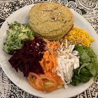 Lentil burger at Naturaleza Sabia in Buenos Aires