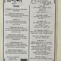 Vegan menu  at No.5 Cafe in Fortitude Valley