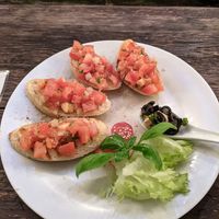 Delicious tomato bruschetta at Falscher Hase in Dresden