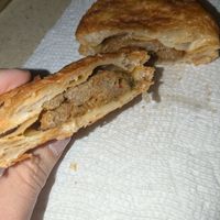Beef pastelito inside at Stephanie's Vegan Bakery + Cafe in Fort Lauderdale