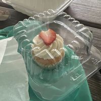 Strawberry shortcake cupcakees  at Stephanie's Vegan Bakery + Cafe in Fort Lauderdale