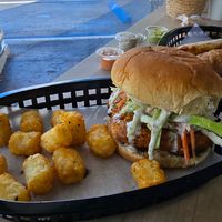 Hot maple syrup and tater tots at Stephanie's Vegan Bakery + Cafe in Fort Lauderdale