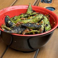Spicy charred edamame  at Blue Sushi Sake Grill in Nashville