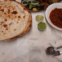 Okra curry with bread at Afghan Master Kebab in Sunshine