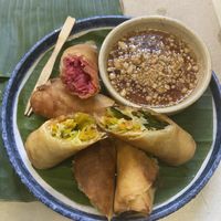 Vegan spring rolls   at Yesterday Tomorrow 365 - ต่ะวาวันพูก in Bangkok