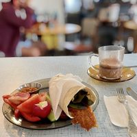 V Omelette wrap  at HaPina Cafe in Haifa