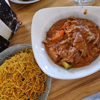 Vegan duck with satay sauce and noodles at Re Nao in Galway