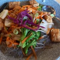 Tofu with glass noodles in miso at Re Nao in Galway