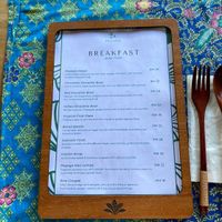 Breakfast menu  at Pegaga in Langkawi