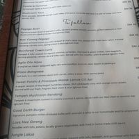 Menu  at Pegaga in Langkawi