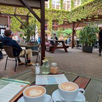 Coffee in the garden at House of Small Wonder in Berlin