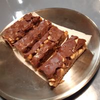 a piece of the only vegan cake available we shared at Acid Bakehouse in Madrid