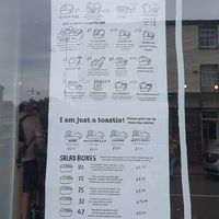 Menu at The Big Rock Cafe in Porthmadog