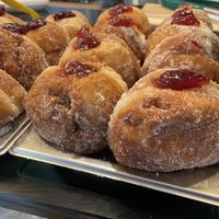 Raspberry & strawberry doughnuts   at The Big Rock Cafe in Porthmadog