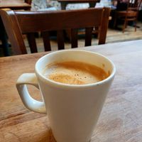 Oat Flat White. at The Big Rock Cafe in Porthmadog