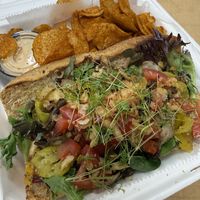 Mushroom Philly ‘Cheesesteak’ sandwich   at Vegan It IZ Eats in Dayton