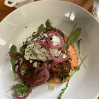 Falafel mit Zaziki und Zwiebeln   at Refugio Telera in Biescas