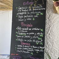 Daily menu  at Refugio Telera in Biescas