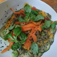 Carpaccio de calabacín at Refugio Telera in Biescas