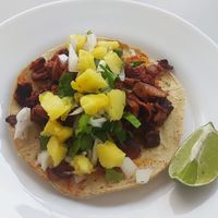 Taco de pastor de setas at Vegandra in San Luis Potosi