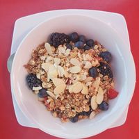 Chia pudding with fruit and granola at Carefree Coffee Roastery in Carefree