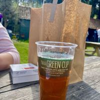 Green cups and paper bags - yay  at Horseshoe Hotel in Whitby