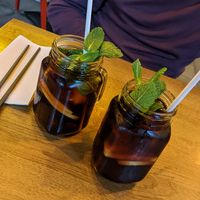 Homemade ice tea at Takumi Ramen in Barcelona