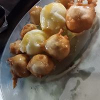 Fried banana with lemon sorbet at Taipei Town in Ayia Napa