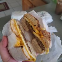 Vegan Sausage egg + cheese at James Oliver Coffee in Detroit