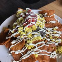 Huge plate of chilaquiles   at Vegan & Vine in Phoenix