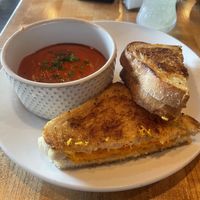 Tomato soup and sandwich   at Vegan & Vine in Phoenix